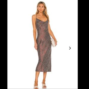 LOVERS & FRIENDS Lauren Midi brown polka dot-small